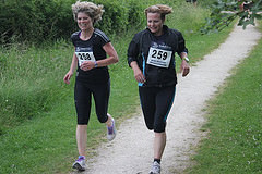 Ellie and Susie chat to the finish 